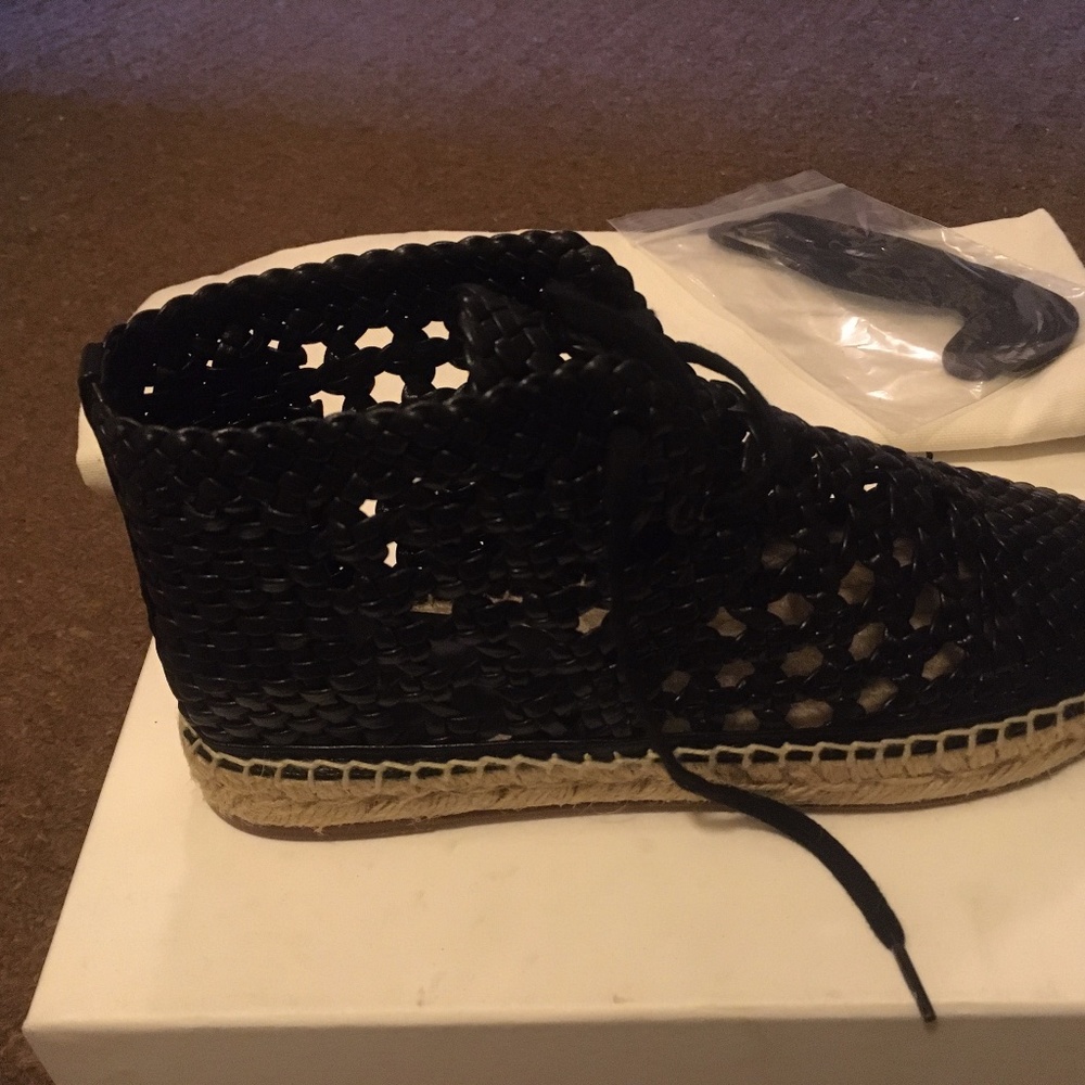 Celine woven leather espadrille desert boots